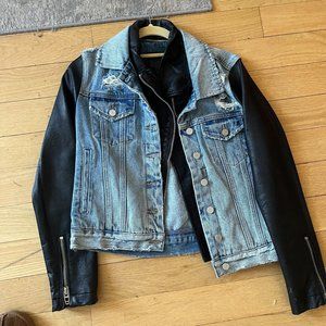 Mixed leather denim blank nyc jacket size small never worn